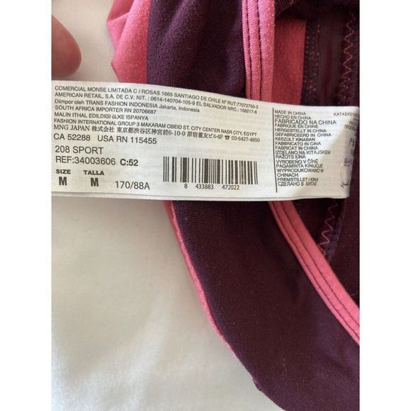 MNG womens activewear 1/4 zip  up pull over red thumb hole size M - Picture 10 of 11